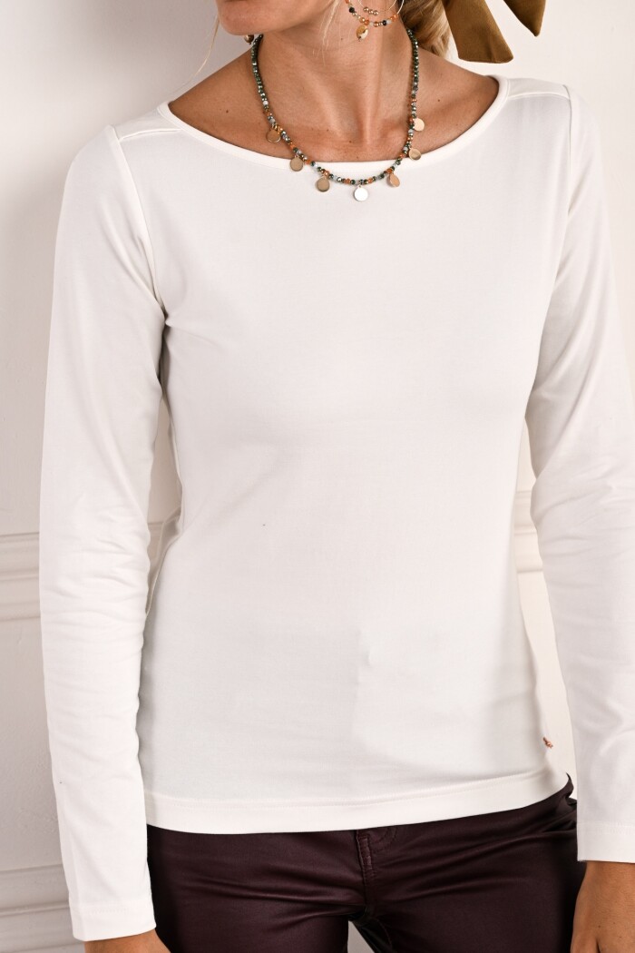 Remera Algodon Elastano Blanco