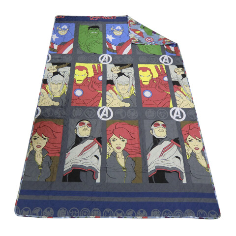 Colcha Infantil 1 Plaza 100% Microfibra Avengers GRIS