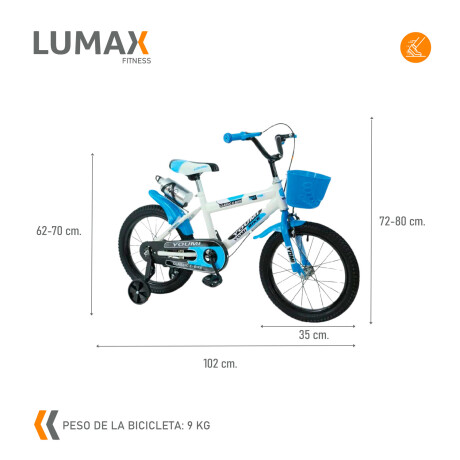 Bicicleta Urbana Infantil Rodada 16 Con Rueditas y canasto Azul