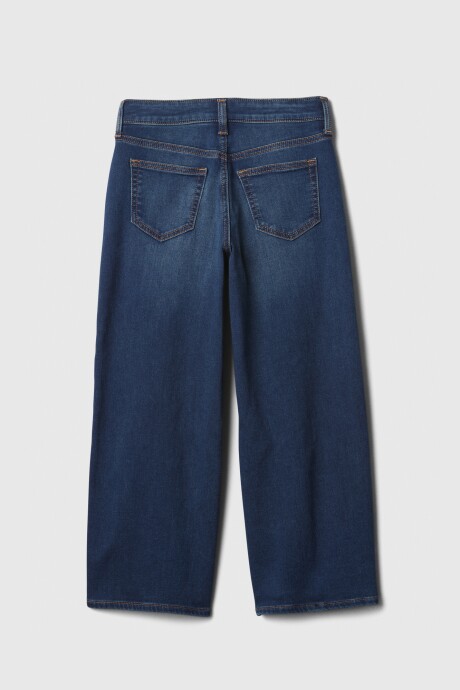 Jean Wide Tiro Alto Niña Dark Wash Indigo 119