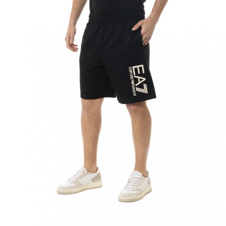 VISIBILITY COTTON BERMUDA - EA7 EMPORIO ARMANI Black
