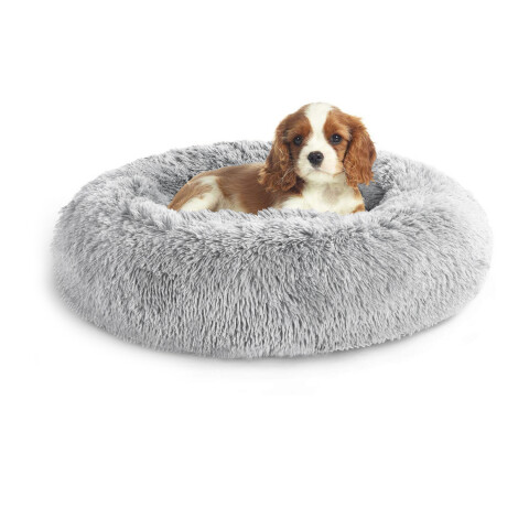 Cama Para Perro Cuna Puff Peluda Cucha 40 Cm Mascota Color Variante Gris Claro
