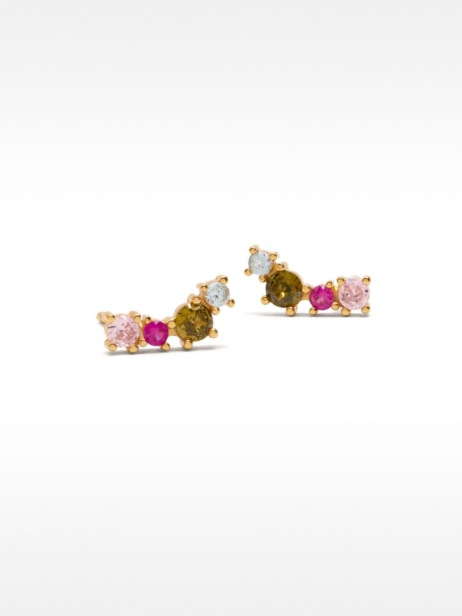 Pendientes Con Cristales - Plata De Ley 925 multicolor