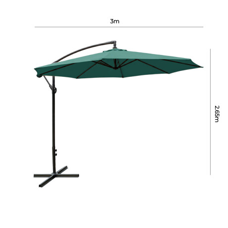 Sombrilla Jardín Exterior Impermeable Banana 3mt Verde