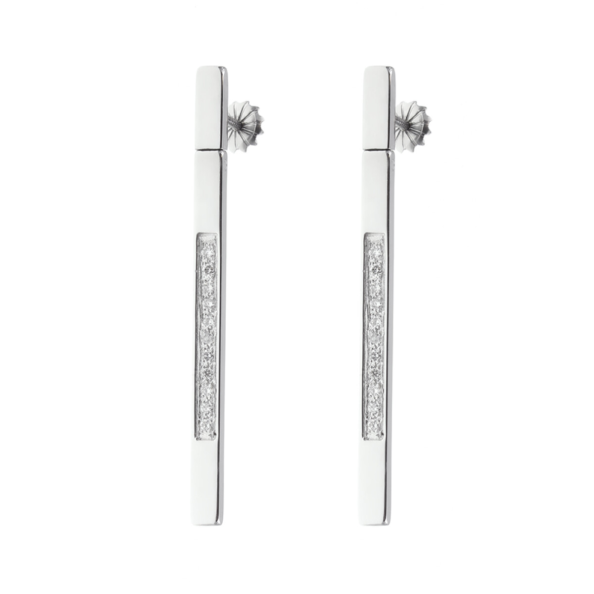 Caravanas Micaela de oro blanco 18k con brillantes 