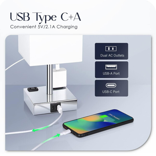 Lámpara de Mesa Touch IMBACK IBK-ILU013 | Con USB-C, USB-A y Enchufes | Moderna y Funcional Blanco Lámpara de Mesa Touch IMBACK IBK-ILU013 | Con USB-C, USB-A y Enchufes | Moderna y Funcional Blanco