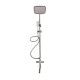 Duchero con Soporte Barral de Ducha Monocomando Baño Gris inox