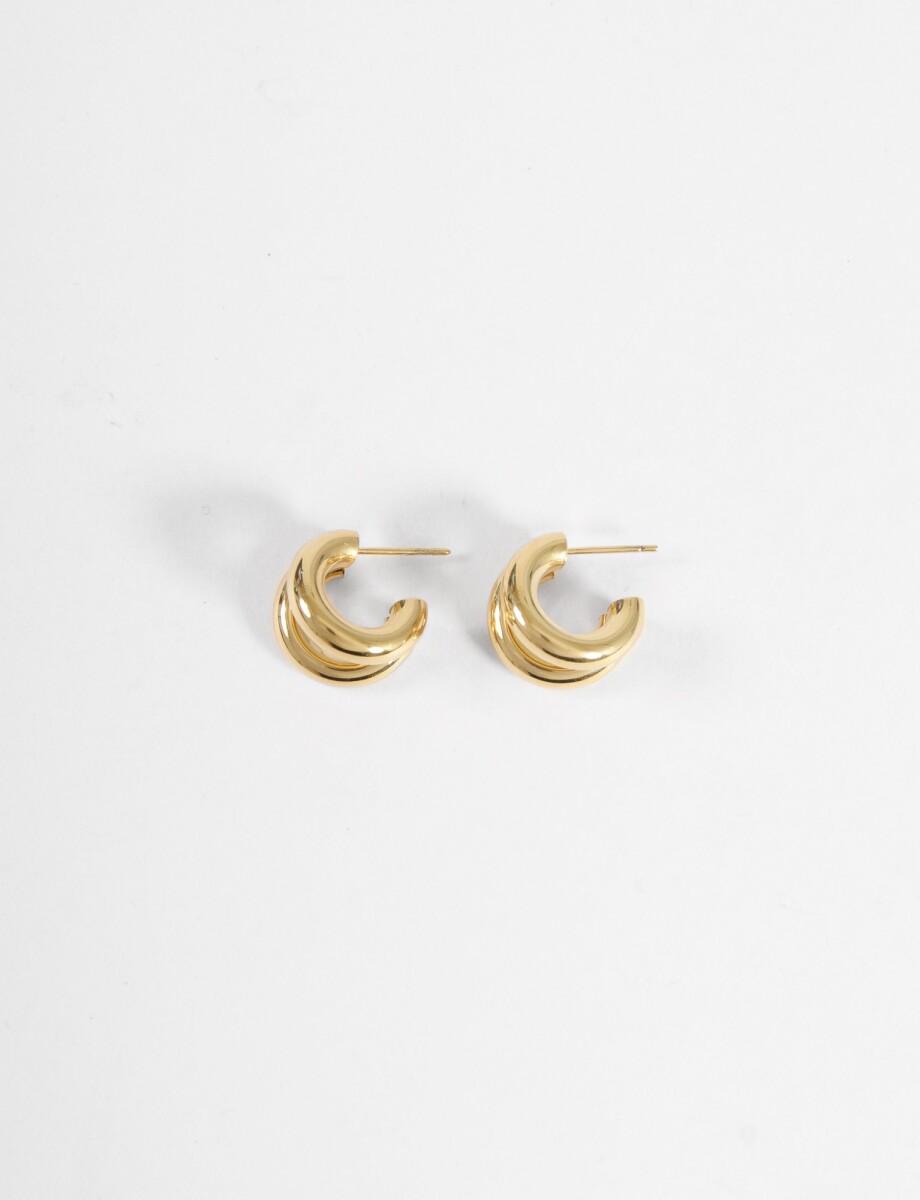 Aros acero doble - dorado 