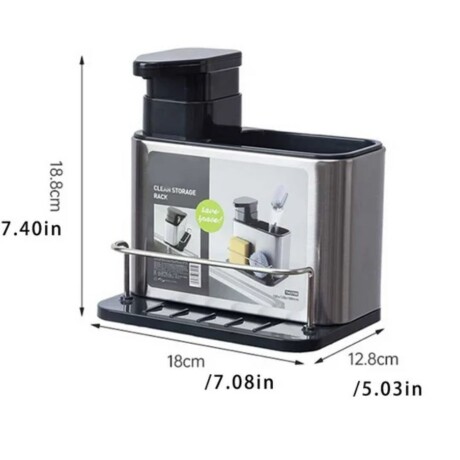 Dispensador Organizador de Mesada Cocina Acero inox Plateado