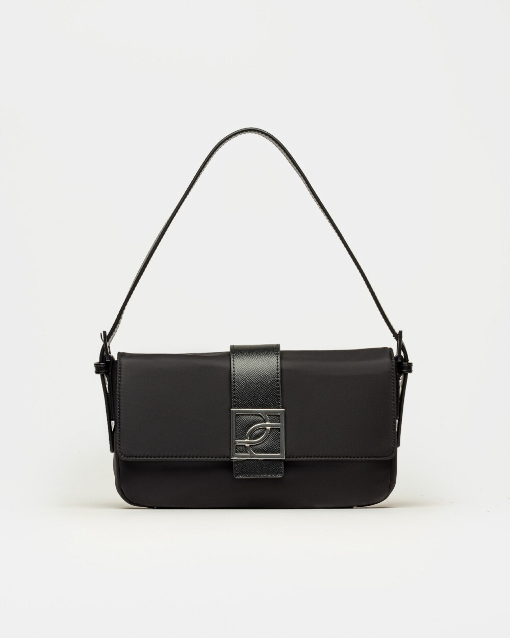 Cartera al hombro Signature en nylon Negro