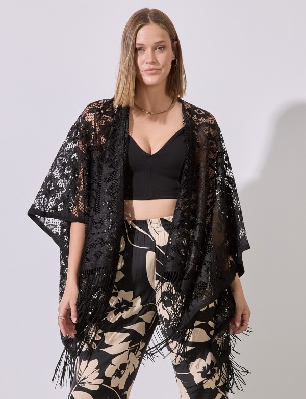 Kimono Calado NEGRO