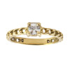 Anillo Solitario cadena de oro amarillo 18k con circonia. Anillo Solitario cadena de oro amarillo 18k con circonia.
