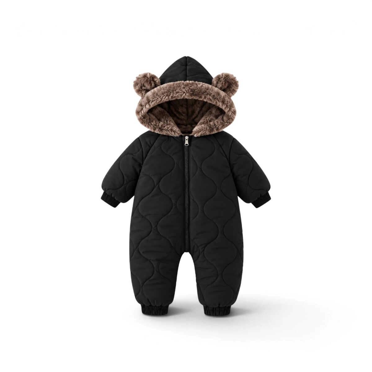 Body Abrigo Bebé Osito Capitoneado - Negro 