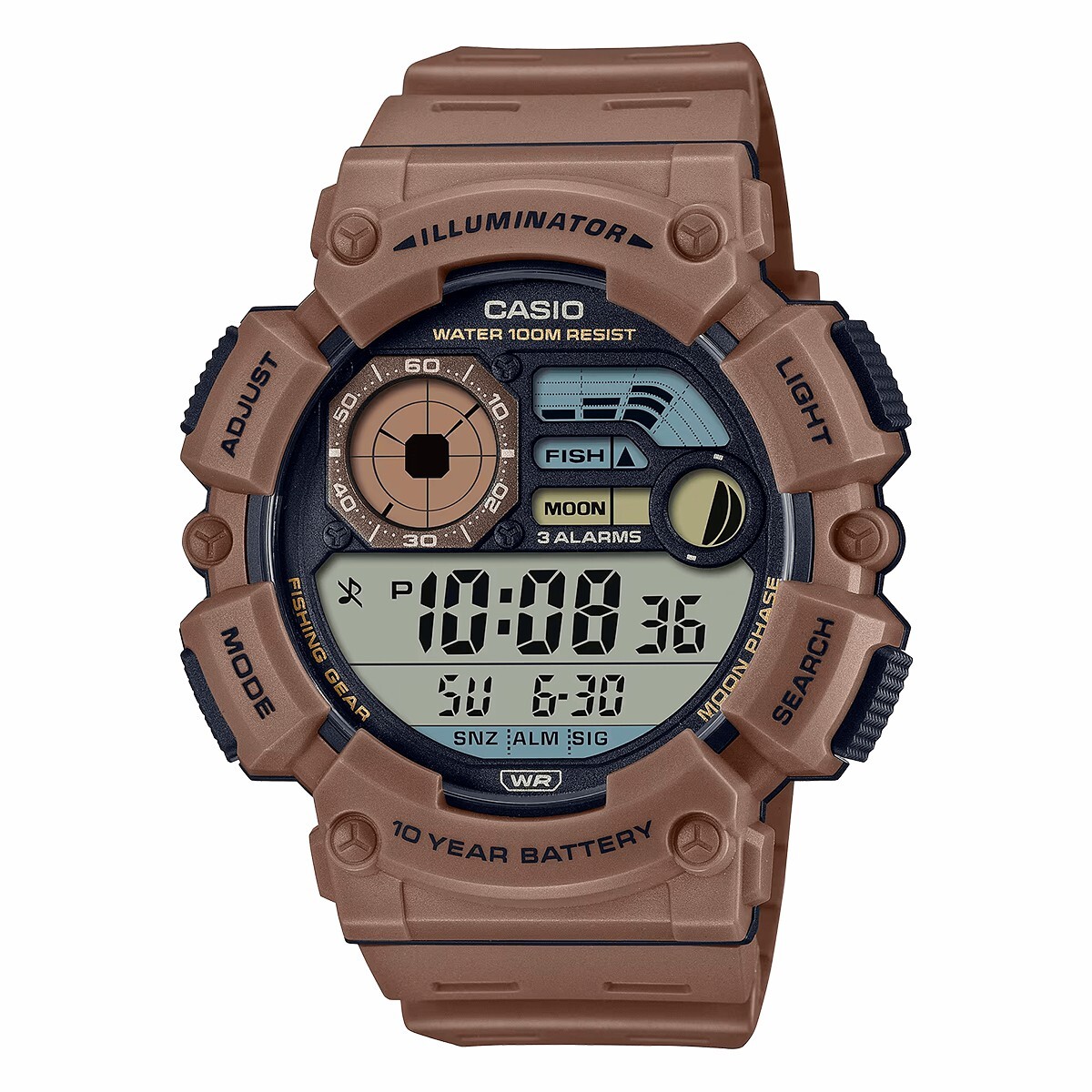 Reloj CASIO WS1500H-5AVDF en Resina Marrón Esfera 46mm 