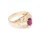 Anillo oro 18k , rubi legitimo y brillantes carre y redondos Anillo oro 18k , rubi legitimo y brillantes carre y redondos