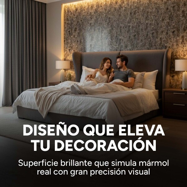 Pack x20 Placa PVC Símil Mármol 2,44x1,22m 3mm Resistente Mármol Gris