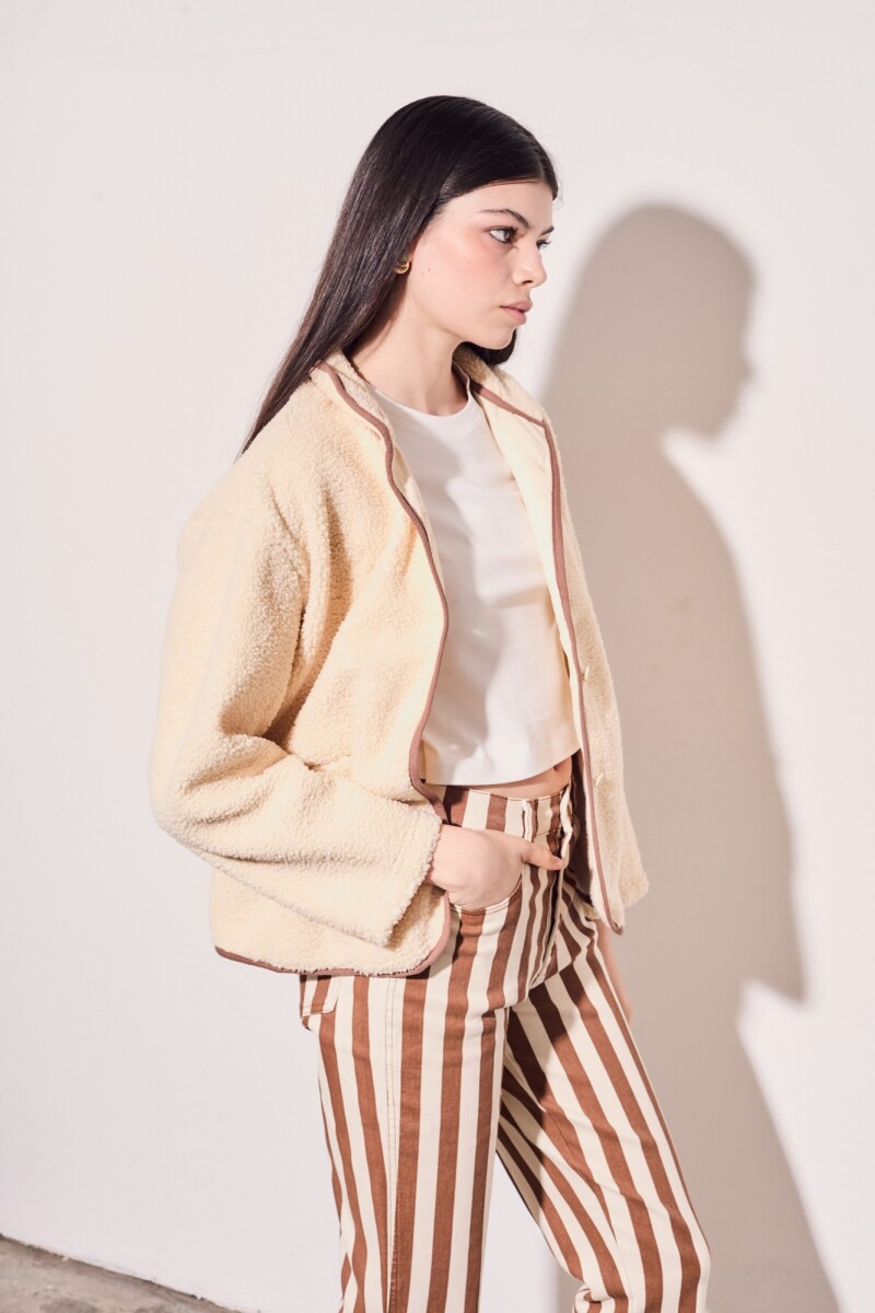 Campera Corderito Vegano Nácar