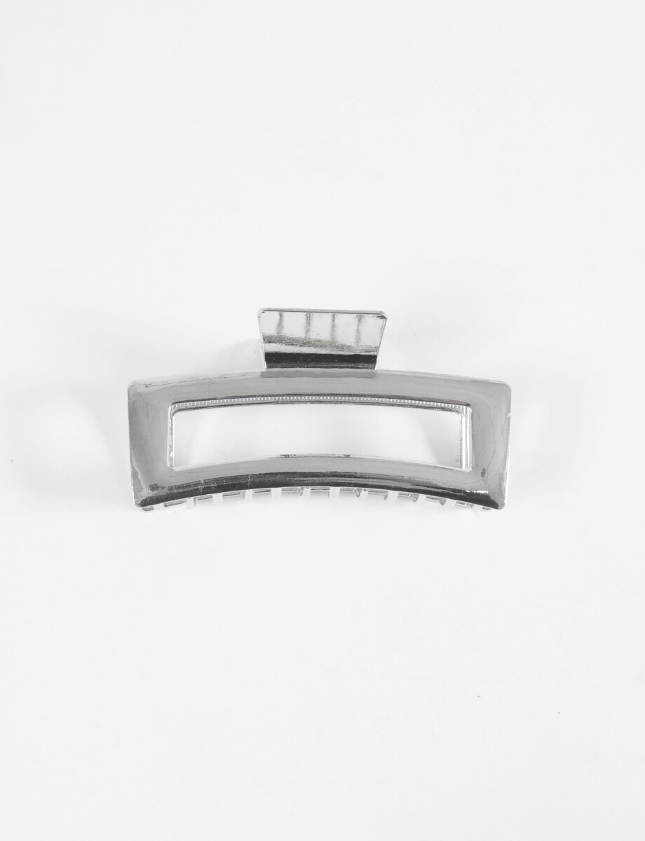 Broche metálico rectangular - plateado 