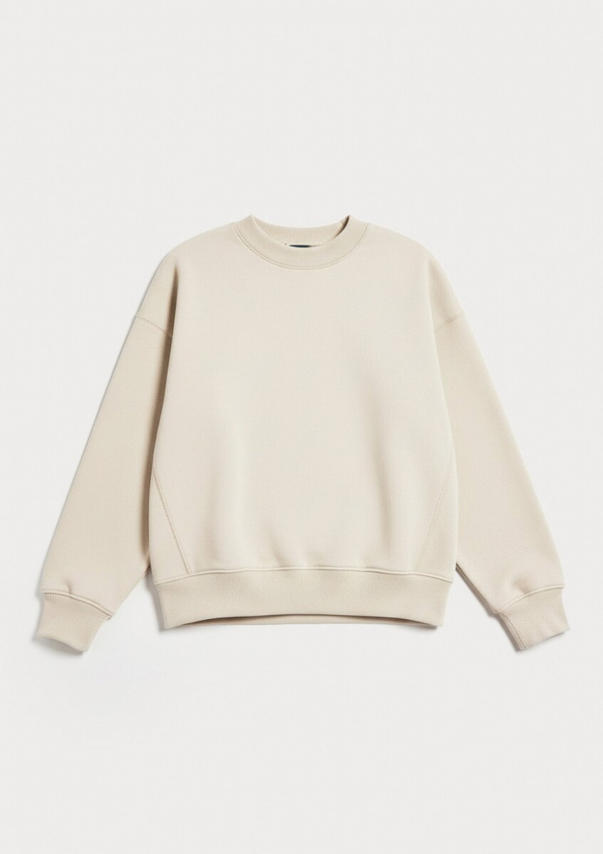 BUZO CON PUÑOS ELASTIZADOS - BEIGE 
