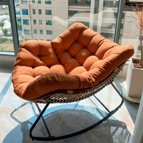 Silla Sillón Nido Mecedor Acolchado Grande Relax Marron