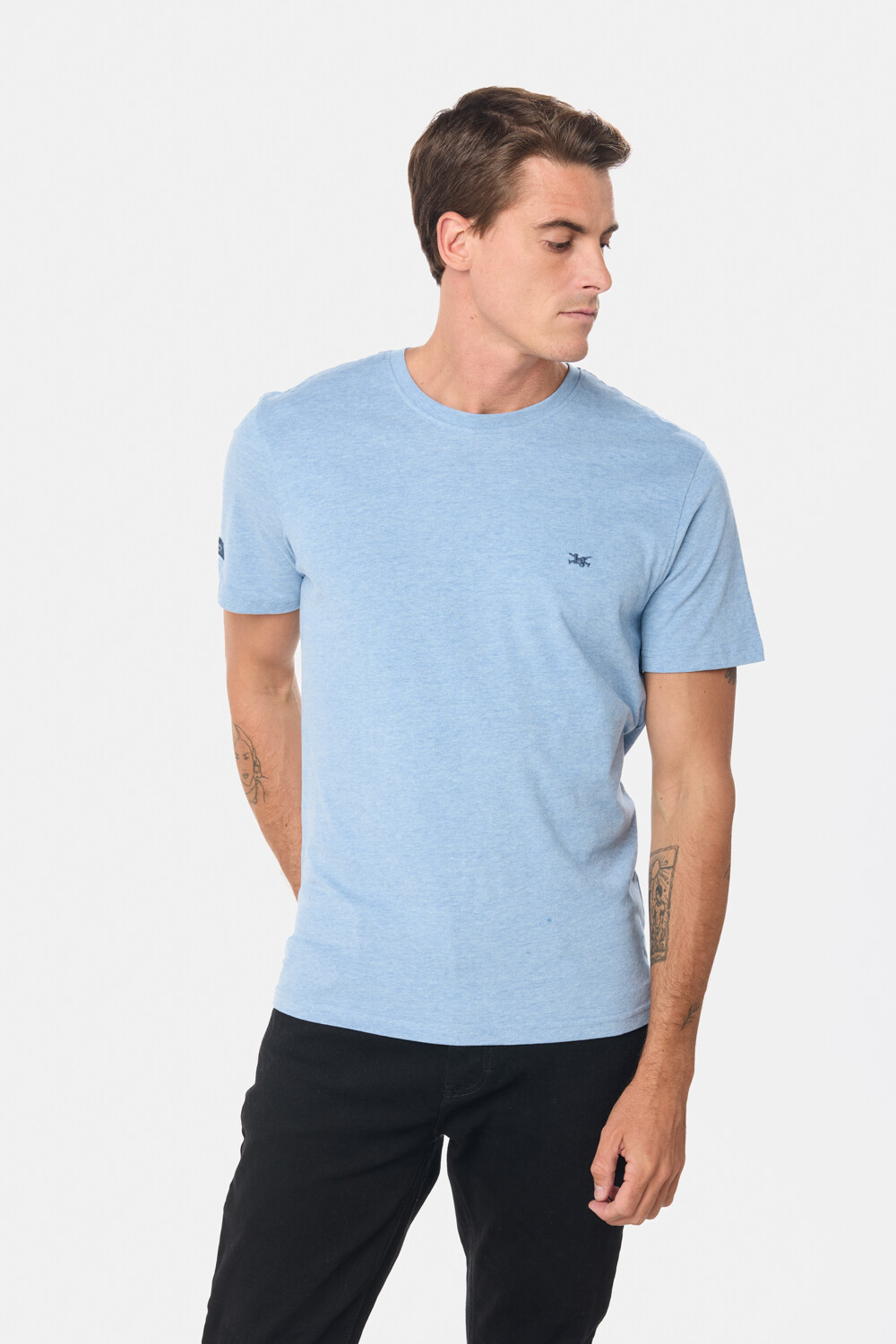 REMERA LISA DE ALGODÓN Celeste