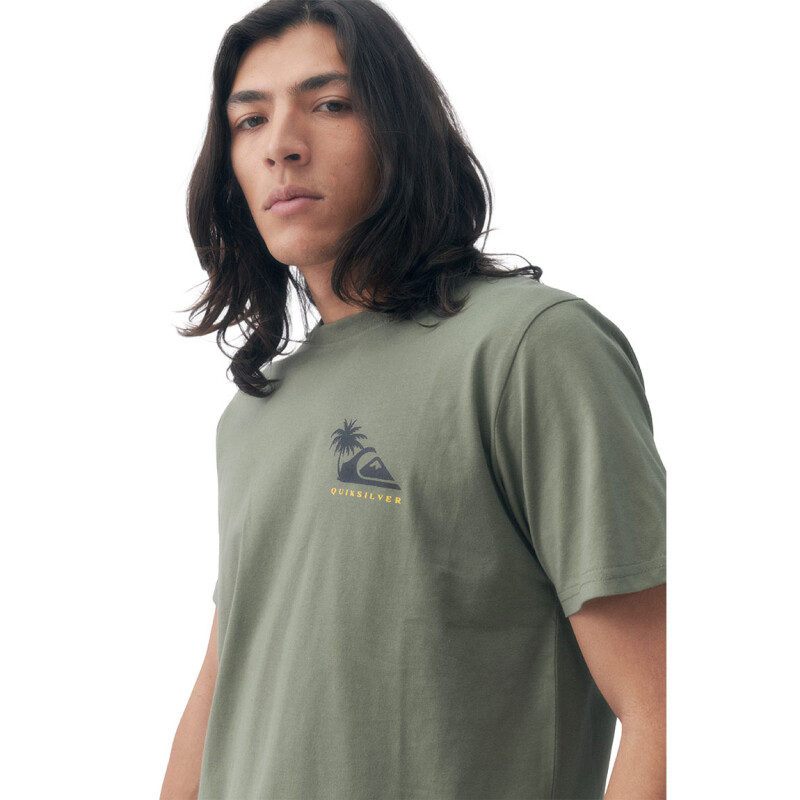 Quiksilver Remera PALM ISLAND Hombre - Verde Verde