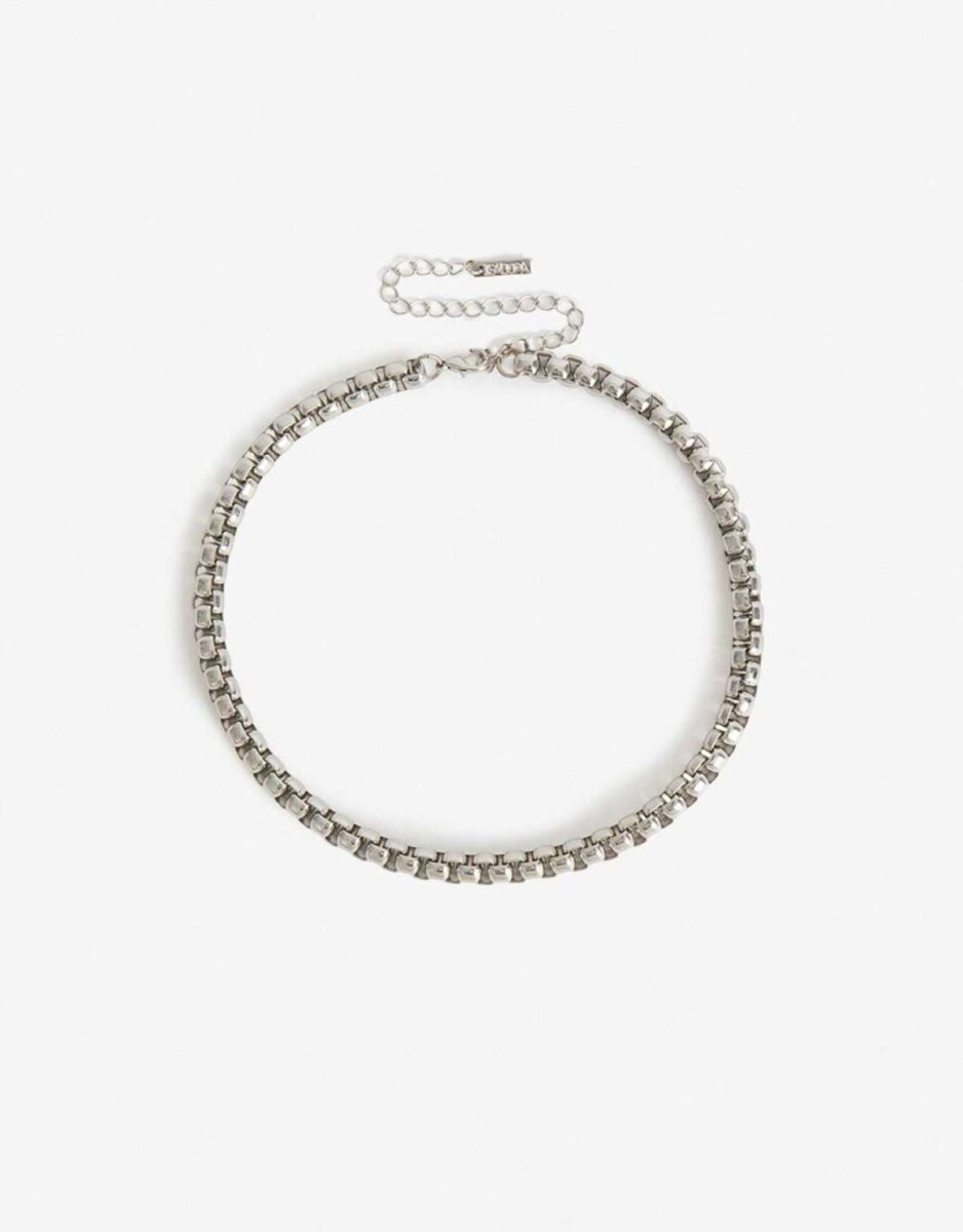 Collar Corto Metal Gold - Plateado Rodio 