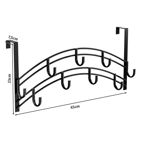 Perchero Pared 9 Ganchos Moderno De Acero Puerta Colgar Perchero Pared 9 Ganchos Moderno De Acero Puerta Colgar