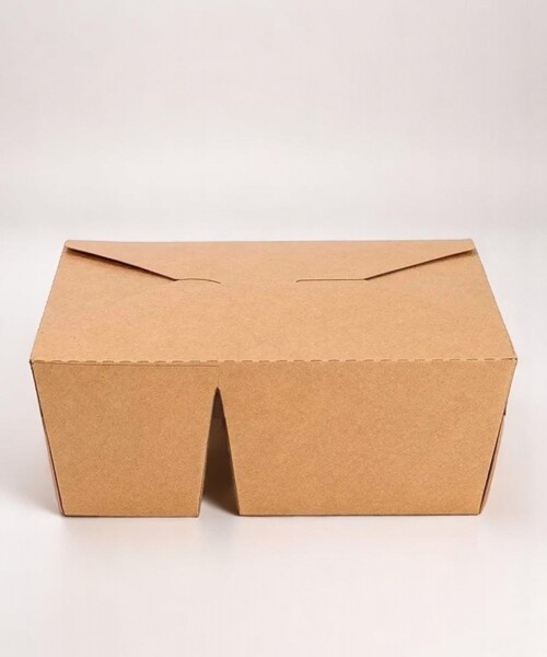 Caja kraft para comida con 2 compartimentos - 50 unidades Caja kraft para comida con 2 compartimentos - 50 unidades