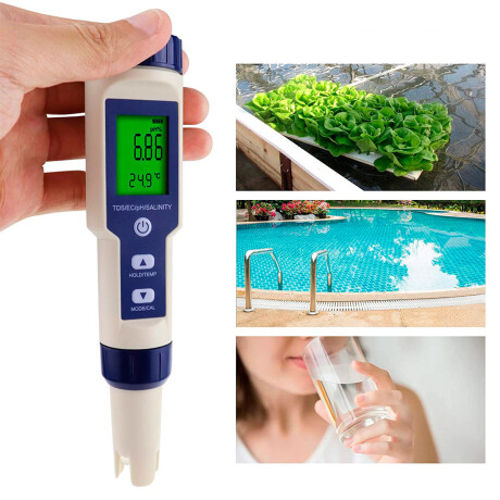 Medidor Digital de Calidad del Agua 5 en 1 Ph Tds Ec 001