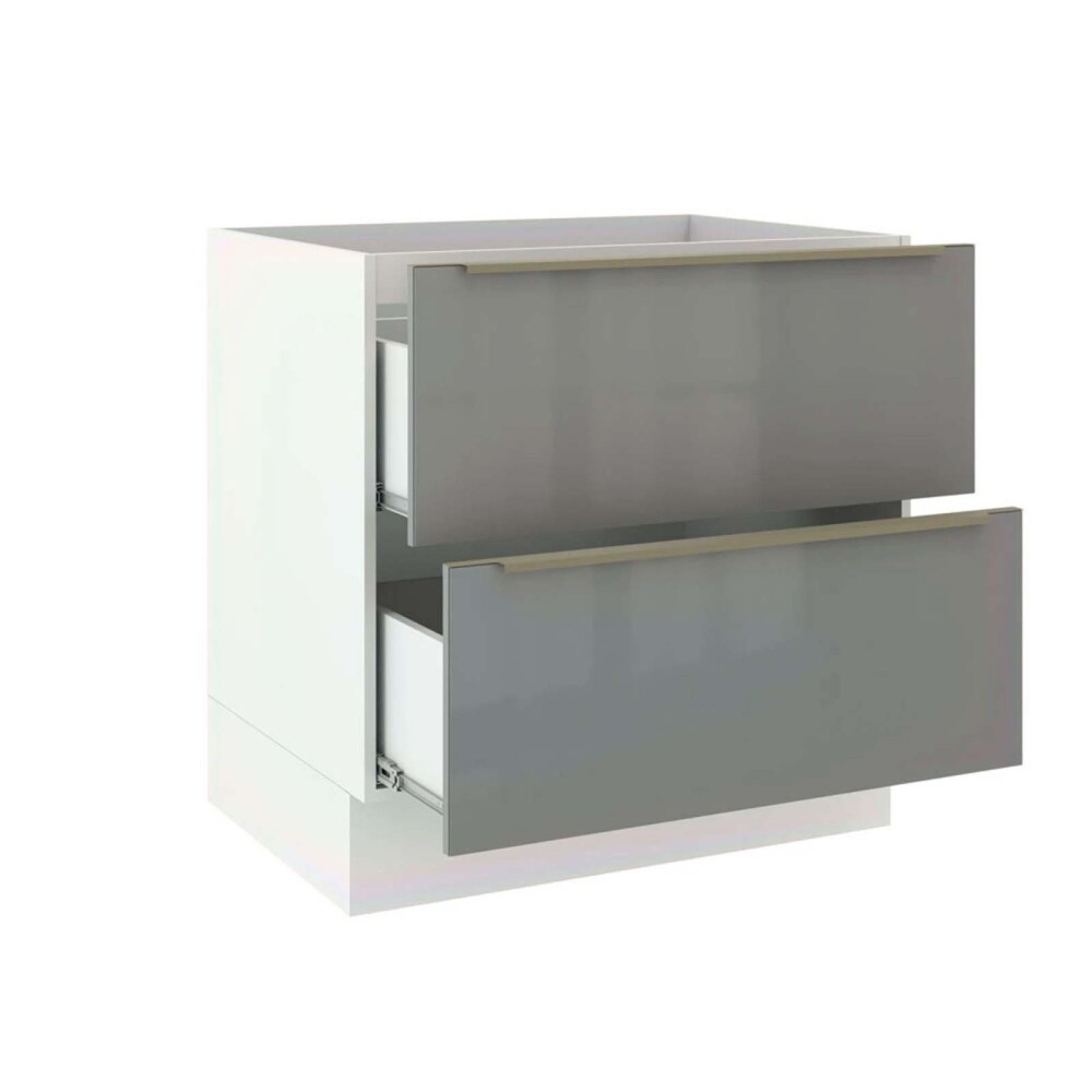 BAJO MESADA 80 CM MDP-Y-VIDRIO BLANCO LUX