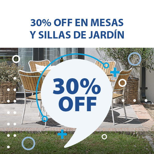 Mesas y sillas de jardín 30% OFF