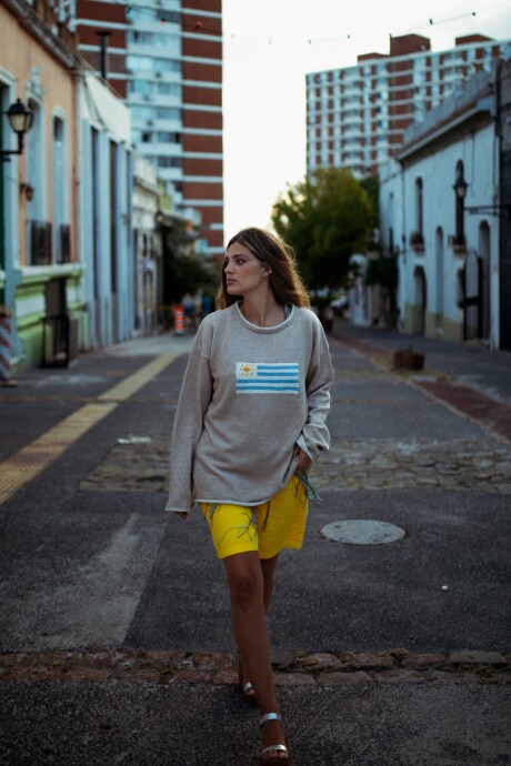 Sweater Flag Uruguay Beige