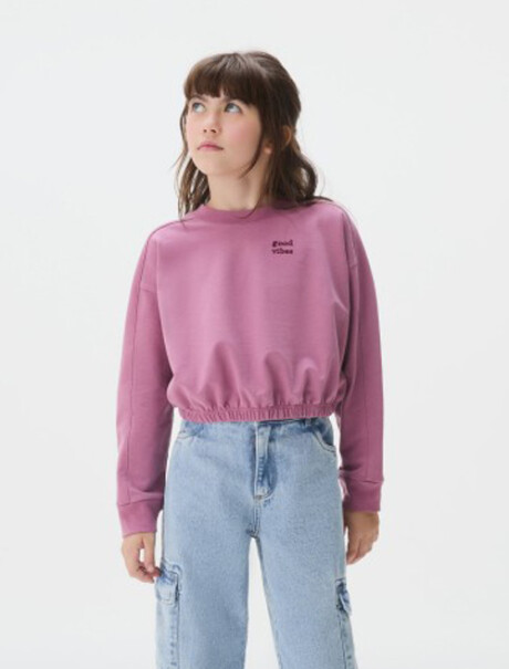 BLUSA INFANTIL CON PUÑOS VIOLETA