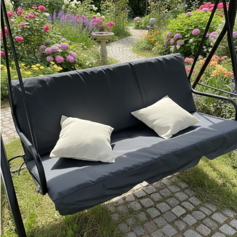 Hamaca Jardín Lumax con Toldo Hierro Exterior Gris
