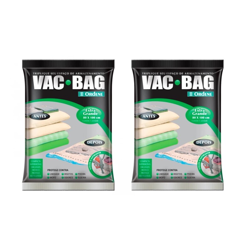 Set x2 Vac bag extra grande TRANSPARENTE
