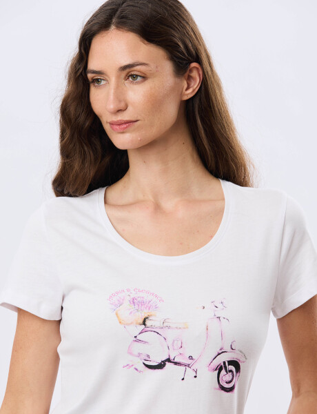 REMERA ESTAMPADA DE ALGODÓN Blanco