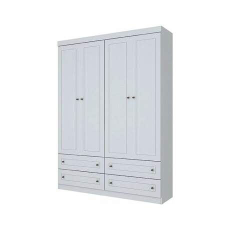 Ropero Americano 4 Puertas Blanco Mdf Ropero Americano 4 Puertas Blanco Mdf