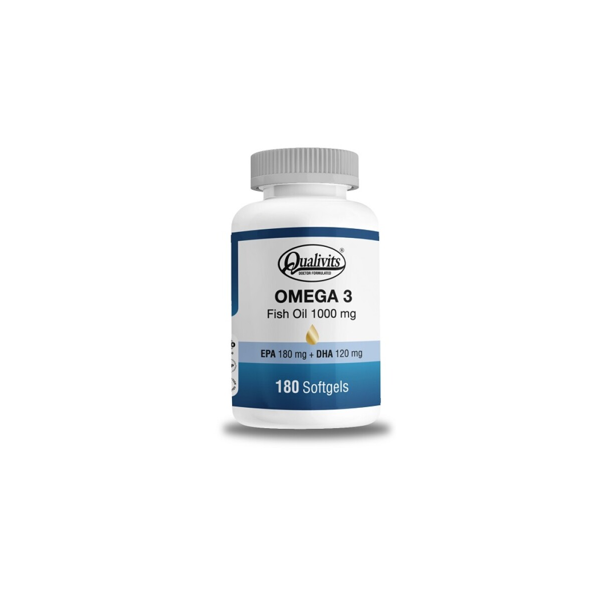 Omega 3 Fish Oil 1000 Mg. Qualivits 180 Caps. 