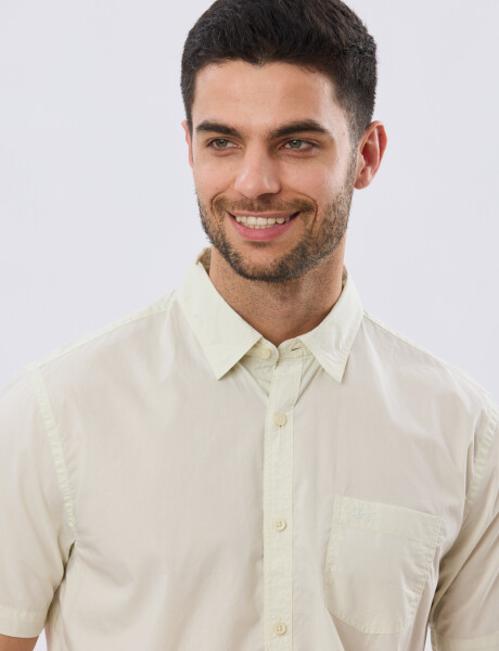 CAMISA LISA DE ALGODÓN Pistacho