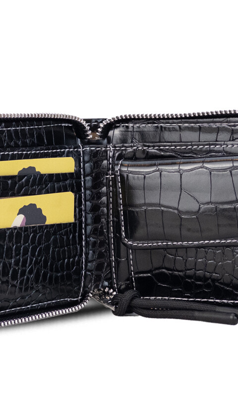 BILLETERA CANDELA CROCO NEGRO