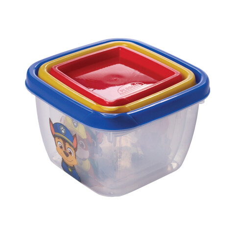 Pack x 3 Recipientes Connect Paw Patrol AZUL