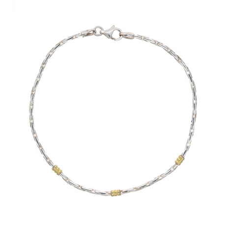 Pulsera de plata 925 y double en oro 18 ktes. Pulsera de plata 925 y double en oro 18 ktes.