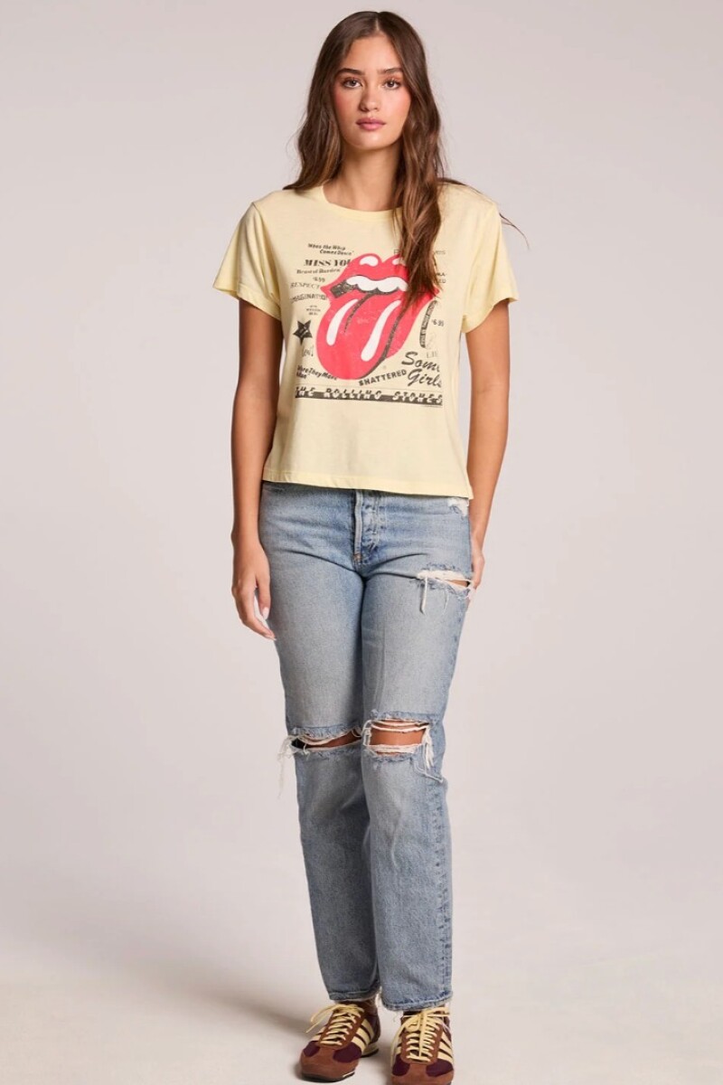 REMERA DE MANGA CORTA THE ROLL Beige