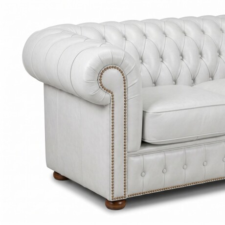 Sofá Chesterfield Novo - Cuero Básico - 2 cuerpos Blanco - (Preventa)