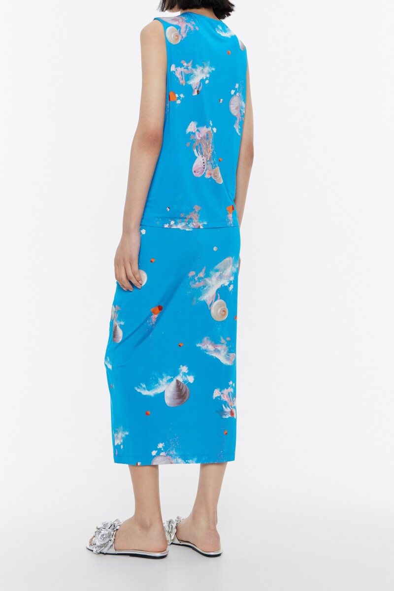 FALDA FRUNCES WAVES Azul