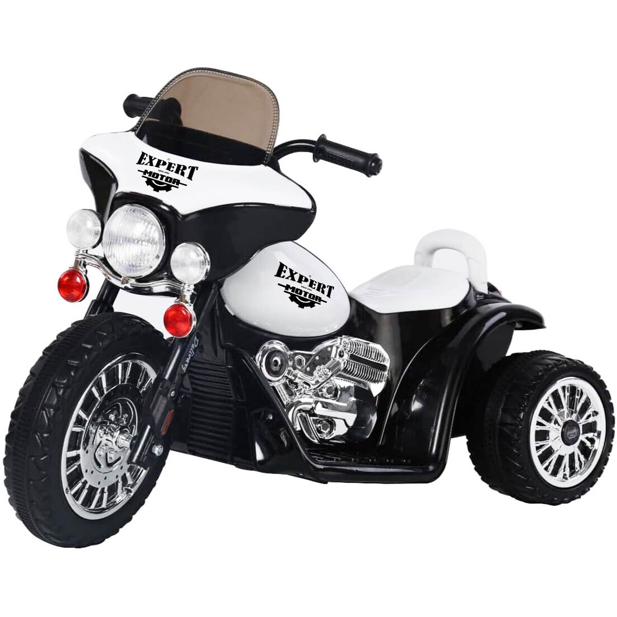 Moto A Batería Triciclo C/ Reversa Luz Sonido Música - Blanco 