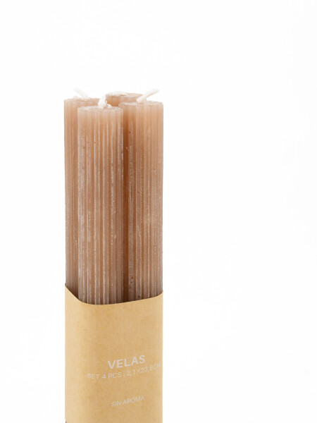 VELA DE CENA PACK X 4 BEIGE