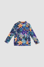 Tshirt manga larga print 2-10a Neon flowers