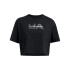 UA W BOXY CROP BRANDED SS-GRY BLK-001